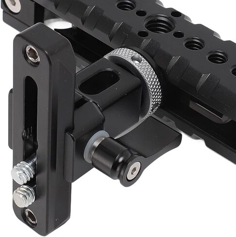 Universal Camera Cage Top Handle Grip, Adjustable Aluminum Alloy Rig with Cold Shoe Mount, 1/4 and 3/8 Inch Screw Holes, Removable Slider for Hole, for Microphones and Accessories in Kuwait