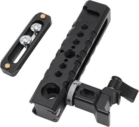 Universal Camera Cage Top Handle Grip, Adjustable Aluminum Alloy Rig with Cold Shoe Mount, 1/4 and 3/8 Inch Screw Holes, Removable Slider for Hole, for Microphones and Accessories in Kuwait