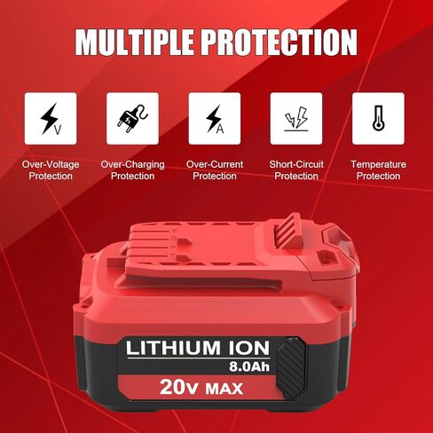 2 Packs 8000mAh Replacement for Craftsman 20V Battery CMCB206 | Compatible with Craftsman 20 Volt Batteries CMCB209 CMCB205 CMCB204 CMCB202 in Saudi Arabia