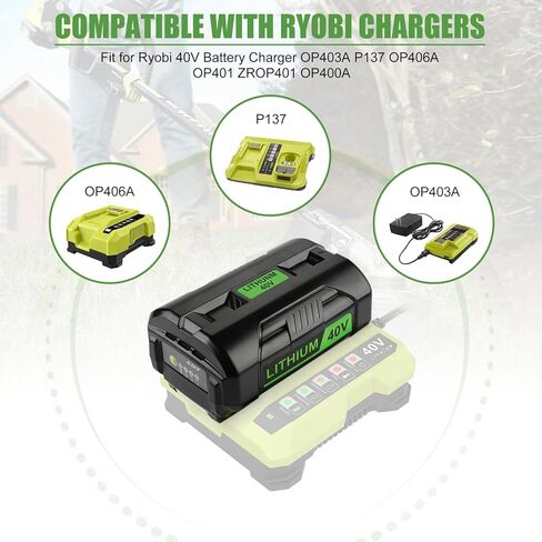 Upgraded 6.5Ah Replacement for Ryobi 40V Battery Compatible with Ryobi 40 Volt Lithium Batteries OP4026 OP40601 OP4050A OP4040 OP4030 OP4050 in Kuwait
