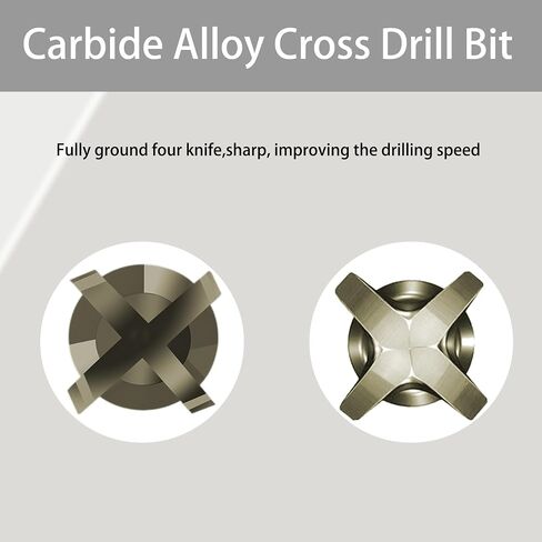2PCS 10mm Four-Flute Titanium Masonry Drill Set, Carbide Tip Masonry Bits for Concrete Glass Tile Brick, Serrated Edge Design with 1/4" Hex Shank for Multi-Material Drilling in Kuwait