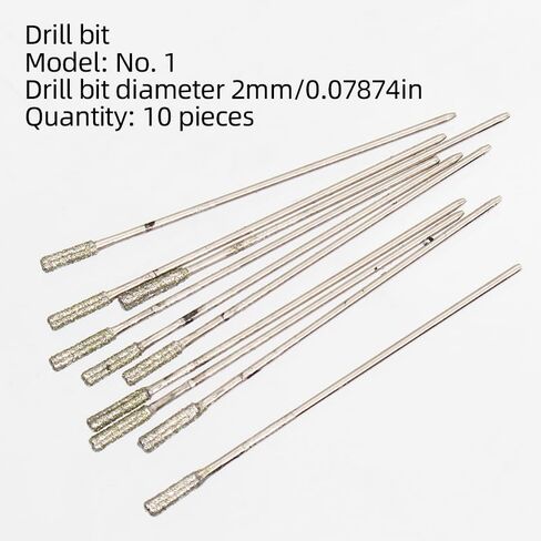 Drill Bit No. 1 2mm10pcs Set, Silicon Carbide Drill Bits, Jade Gemstone Drill Bits, Micro Solid Tip Drilling Bits, Suitable for Stone Jewelry Jade Dr (#1 2mm(10 Pieces) in Kuwait