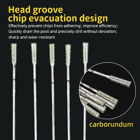 Drill Bit No. 1 2mm10pcs Set, Silicon Carbide Drill Bits, Jade Gemstone Drill Bits, Micro Solid Tip Drilling Bits, Suitable for Stone Jewelry Jade Dr (#1 2mm(10 Pieces) in Kuwait