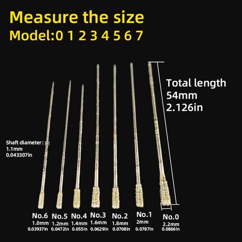 Drill Bit No. 1 2mm10pcs Set, Silicon Carbide Drill Bits, Jade Gemstone Drill Bits, Micro Solid Tip Drilling Bits, Suitable for Stone Jewelry Jade Dr (#1 2mm(10 Pieces) in Kuwait