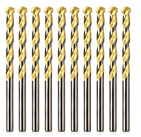 Masonry Drill Bit Set 1/8 in. Carbide Tip Golden Flute Drill Concrete Rock-10Pcs in Saudi Arabia