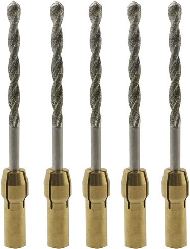 CHENJIN 20PCS Emery Twist Drill With Four Electric Grinding Collets Diamond Drill Bit Rotary Tools 1mm 1.5mm 2mm 2.5mm For Sea Glass Stone Shell Gem Processing Jewelry Making in Kuwait