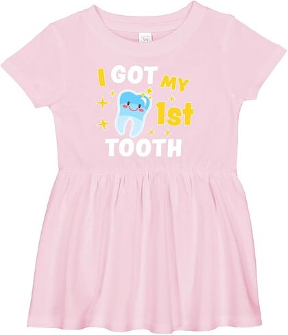 inktastic I Got My 1st Tooth with Cute Tooth Baby Infant Dress in Kuwait