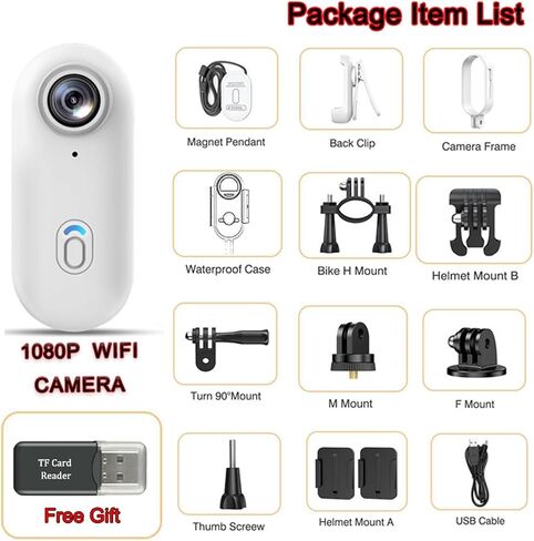 4K WiFi Thumb POV Camera, Portable Wearable Body Cam with Waterproof Case for Cycling Outdoor Travel Shooting in Kuwait