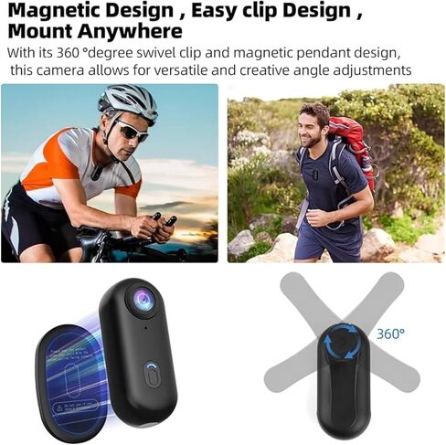 4K WiFi Thumb POV Camera, Portable Wearable Body Cam with Waterproof Case for Cycling Outdoor Travel Shooting in Kuwait