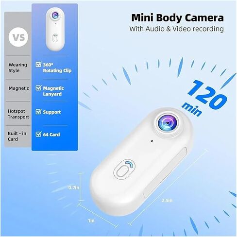 4K WiFi Thumb POV Camera, Portable Wearable Body Cam with Waterproof Case for Cycling Outdoor Travel Shooting in Kuwait