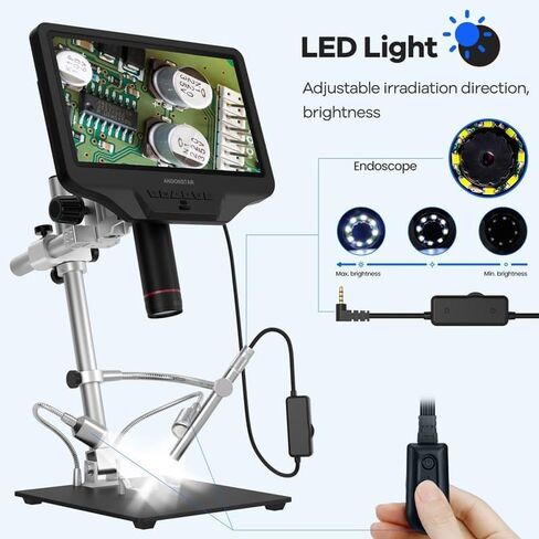 Digital Microscope with Endoscope and FHD Screen for Electronics Repair and Soldering in Kuwait
