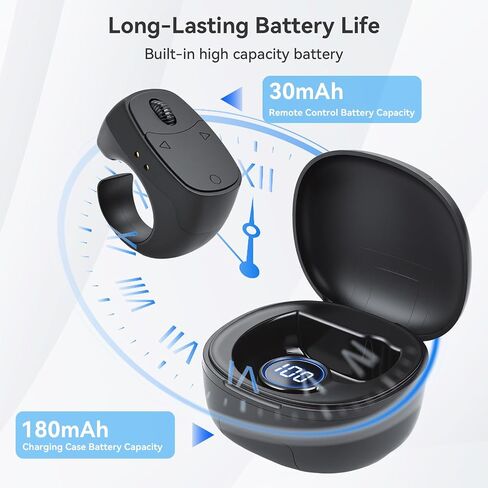 ELUTENG Ring Remote Control Page Turner, Kindle Paperwhite Compatible Remote Page Turner, Kindle Holder with Remote Page Turner for eBook Reading & Selfies (Black) in Kuwait