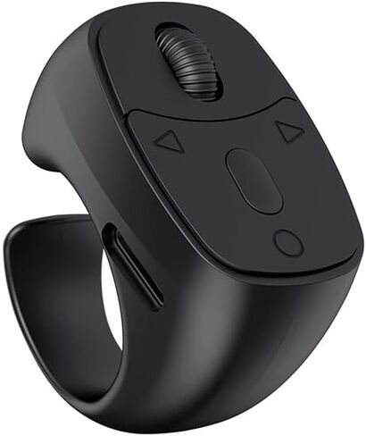 Tangxi Bluetooth Remote Scrolling Ring for Phone, Wireless Page Turner, Bluetooth Camera Video Recording Remote, Compatible with iOS & Android Phone, Tablet (Black) in Saudi Arabia