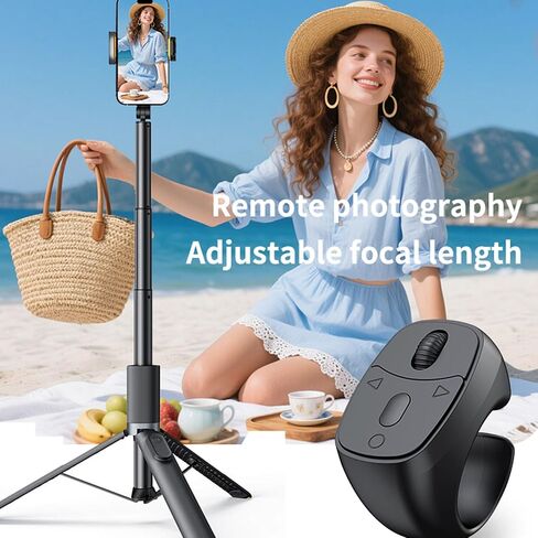 Tangxi Bluetooth Remote Scrolling Ring for Phone, Wireless Page Turner, Bluetooth Camera Video Recording Remote, Compatible with iOS & Android Phone, Tablet (Black) in Saudi Arabia