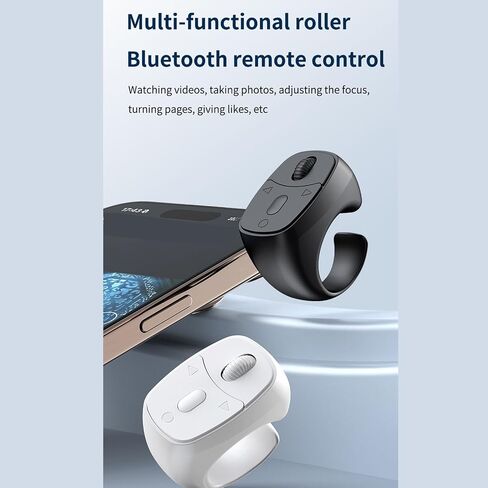 Tangxi Bluetooth Remote Scrolling Ring for Phone, Wireless Page Turner, Bluetooth Camera Video Recording Remote, Compatible with iOS & Android Phone, Tablet (Black) in Saudi Arabia
