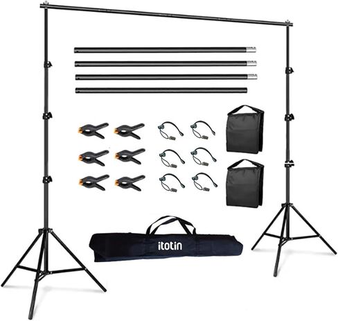 Stainless Steel Backdrop Stand 9.5ftx10ft Photo Stand for Backdrop Video Adjustable Background Support Stands for Portrait & Studio Photography, Photoshoot, Parties, Baby Shower, Birthday, Wedding in Saudi Arabia