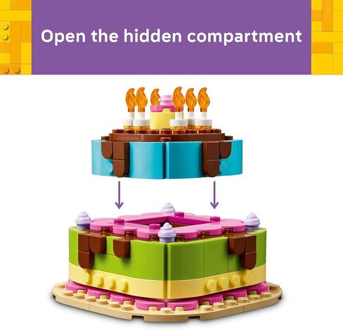 LEGO Birthday Party Cake - Building Toy for Boys & Girls, Ages 7+ - Birthday Decoration with 10 Candle Accessories - Craft for Kids - 40815 in Kuwait