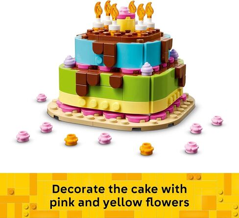 LEGO Birthday Party Cake - Building Toy for Boys & Girls, Ages 7+ - Birthday Decoration with 10 Candle Accessories - Craft for Kids - 40815 in Kuwait