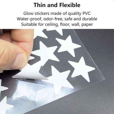 MOJOTORY Glow in The Dark Star Stickers for Ceiling | Luminous Adhesive Wall Decals, Bright & Long-Lasting, Perfect for Bedroom, Kids Room, Nursery Decor, Easy Peel & Stick in Kuwait