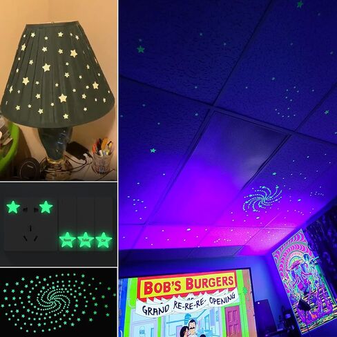 MOJOTORY Glow in The Dark Star Stickers for Ceiling | Luminous Adhesive Wall Decals, Bright & Long-Lasting, Perfect for Bedroom, Kids Room, Nursery Decor, Easy Peel & Stick in Kuwait