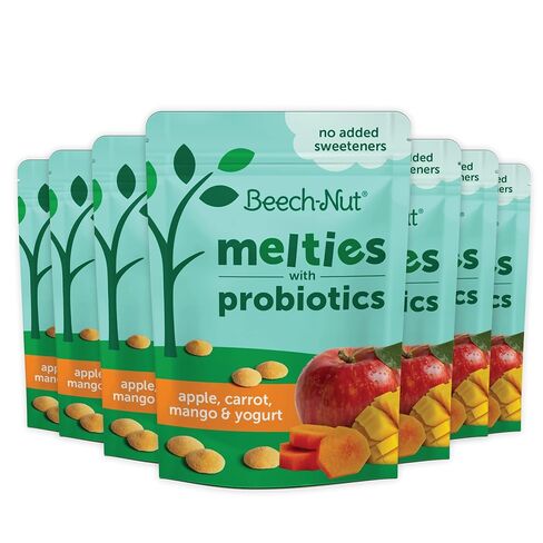 Beech-Nut Probiotic Melties Baby & Toddler Snack Melts, Apple Carrot Mango Yogurt, 1 oz (7 Pack) in Kuwait