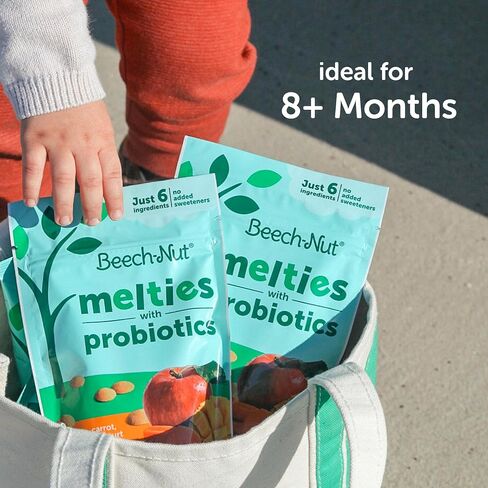 Beech-Nut Probiotic Melties Baby & Toddler Snack Melts, Apple Carrot Mango Yogurt, 1 oz (7 Pack) in Kuwait