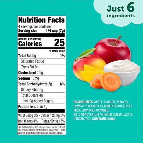 Beech-Nut Probiotic Melties Baby & Toddler Snack Melts, Apple Carrot Mango Yogurt, 1 oz (7 Pack) in Kuwait