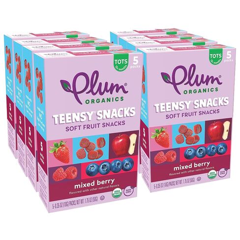 Plum Organics Teensy Snacks Soft Fruit Snacks - Mixed Berry - 0.35 oz Bags (Pack of 40) - Organic Toddler Food Fruit Snacks in Kuwait
