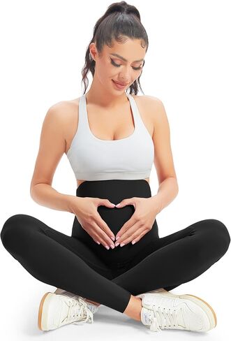 BONVIGOR Maternity Leggings for Women Over the Belly | Second-skin Comfort, Full Length，Yoga, Compressiom, Stretchy, Pregnancy and Postpartum Leggings in Kuwait