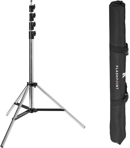 Pro Air-Cushioned Heavy-Duty Light Stand (Chrome, 9.5') in Kuwait