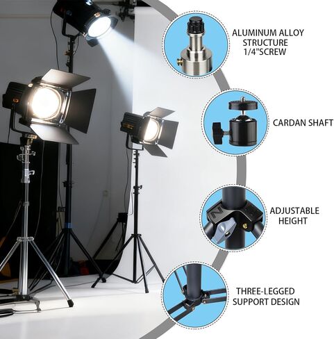 Photography Light Stand 110 inches/2.8 Meters Adjustable，Capable of Supporting up to 20KG Light Tripod，It Features a Gimbal and is Suitable for Fill Lights，softboxes, Cameras, Live Video Recording in Kuwait