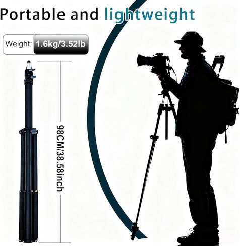Photography Light Stand 110 inches/2.8 Meters Adjustable，Capable of Supporting up to 20KG Light Tripod，It Features a Gimbal and is Suitable for Fill Lights，softboxes, Cameras, Live Video Recording in Kuwait