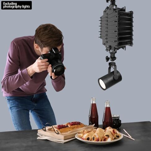 Photography Ceiling Rail System, 2m Stretch Ceiling Light Mount Support with Safety Rope, Retractable 21.7-78.7 in, 22lbs Capacity Photograph Lighting Kit Stretch Ceiling Drop Pantograph for Studio in Kuwait