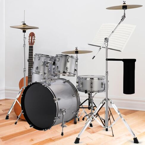 Boom Cymbal Stand, Adjustable 2-in-1 Straight Boom Cymbal Stand | Drumsticks + Drumstick Holder + Drum Keys, Double Braced Legs with Rubber Feet for Mounting Crash, Ride, Splash Cymbals in Kuwait