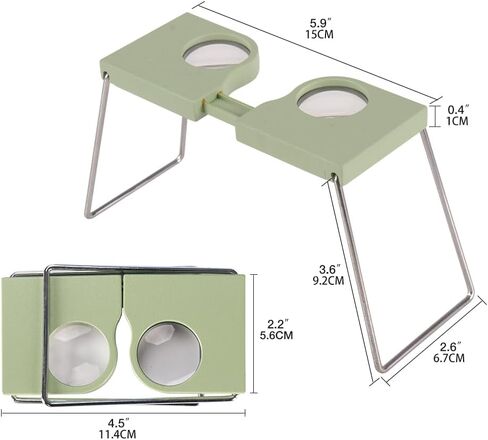 Wearable 4X Pocket Stereoscope - Lightweight Microscope with Adjustable 55-75 mm Lens Distance, Essential for Examiners, Surveyors, Engineers & Architects(2PCS) in Kuwait