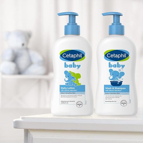 Cetaphil Baby Daily Lotion with Organic Calendula, Hypoallergenic, Sweet Almond & Sunflower Oils,6.7 Fl. Oz (Packaging May Vary) in Kuwait
