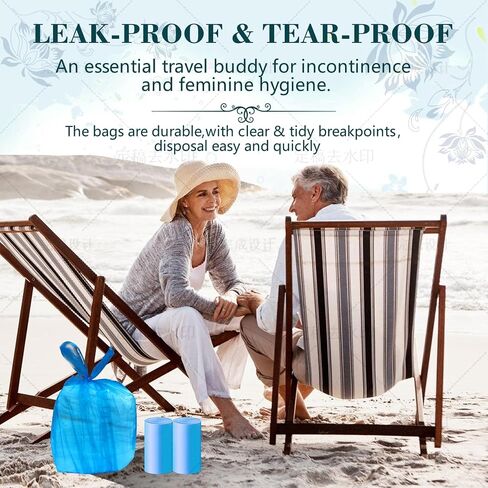 Large Adult Diaper Disposal Bags (18’’x23’’),96 Pcs, Fresh Scented, Elderly Waste Disposal, Baby Diapers Trash Bags, Sanitary Product Disposal at Home and Travel, Blue in Kuwait