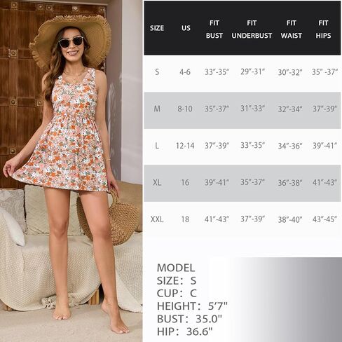 GINKANA Maternity Two Piece Swimsuit Floral Print Pregnancy Tankini Swimdress Skirt Bathing Suit with Bottom,Orange Flower,L in Saudi Arabia