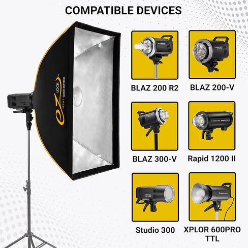Glow EZ Lock Softbox to Go Kit - Glow EZ Lock 24x36 Quick Strip Rectangular Bowens Mount Softbox Lighting Kit with External and Internal Diffusers, Deflector Disk and Eggcrate Grid, 2-Pack in Kuwait