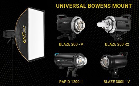 Glow EZ Lock Softbox to Go Kit - Glow EZ Lock 24x36 Quick Strip Rectangular Bowens Mount Softbox Lighting Kit with External and Internal Diffusers, Deflector Disk and Eggcrate Grid, 2-Pack in Kuwait