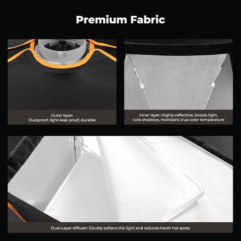 K&F CONCEPT Rectangular Softbox 24"x35"/60x90cm, Quick-Release | Portable Soft Box with Diffusers/Honeycomb Grid/Grid Bag/Bowens Mount for COB Light, Studio, Product Photography LJ01 in Saudi Arabia