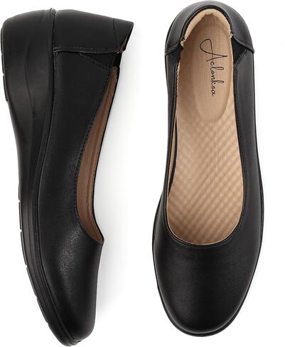 Womens Ballet Flats Business Office Work Dress Shoes Leather UP Dressy Flat in Kuwait