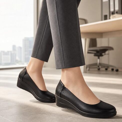 Womens Ballet Flats Business Office Work Dress Shoes Leather UP Dressy Flat in Kuwait