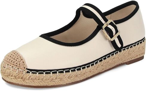 Platform Mary Jane Flats for Women Mesh Comfort Woven Raffia Espadrilles Flats Summer Dressy Buckle Strap Ballerina Flats in Kuwait
