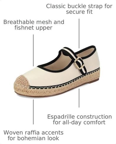 Platform Mary Jane Flats for Women Mesh Comfort Woven Raffia Espadrilles Flats Summer Dressy Buckle Strap Ballerina Flats in Kuwait