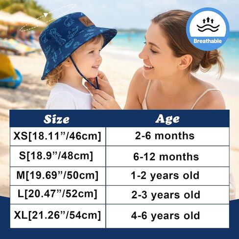 lanleay Personalized Baby Sun Hat UPF 50+ Custom Toddlers Bucket Hats Kids | Hat for Boy Girls Sun Protection Wide Brim Beach Kids Hat Personalized Monogrammed Gift in Kuwait