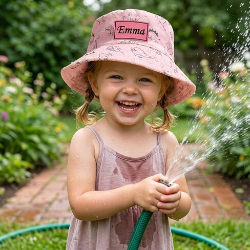 lanleay Personalized Baby Sun Hat UPF 50+ Custom Toddlers Bucket Hats Kids | Hat for Boy Girls Sun Protection Wide Brim Beach Kids Hat Personalized Monogrammed Gift in Kuwait