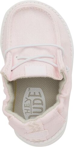 HEYDUDE Infant LILDUDE Seasonal Slip On Shoe, Festive Pink Size 4 | Breathable Upper, Soft Jersey Lining, Scrunch Collar, Silicone Pull Tab, Foam Midsole, Flexible Outsole, Early Walker in Kuwait