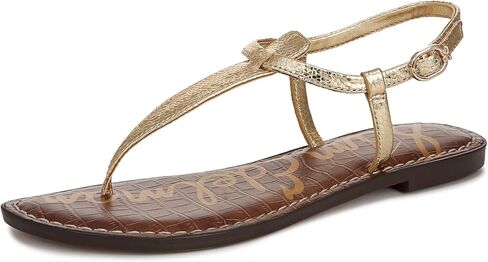 Sam Edelman Women's Gigi Flat Sandal, Amber Gold Leather, 8.5 in Kuwait