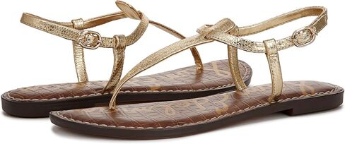 Sam Edelman Women's Gigi Flat Sandal, Amber Gold Leather, 8.5 in Kuwait